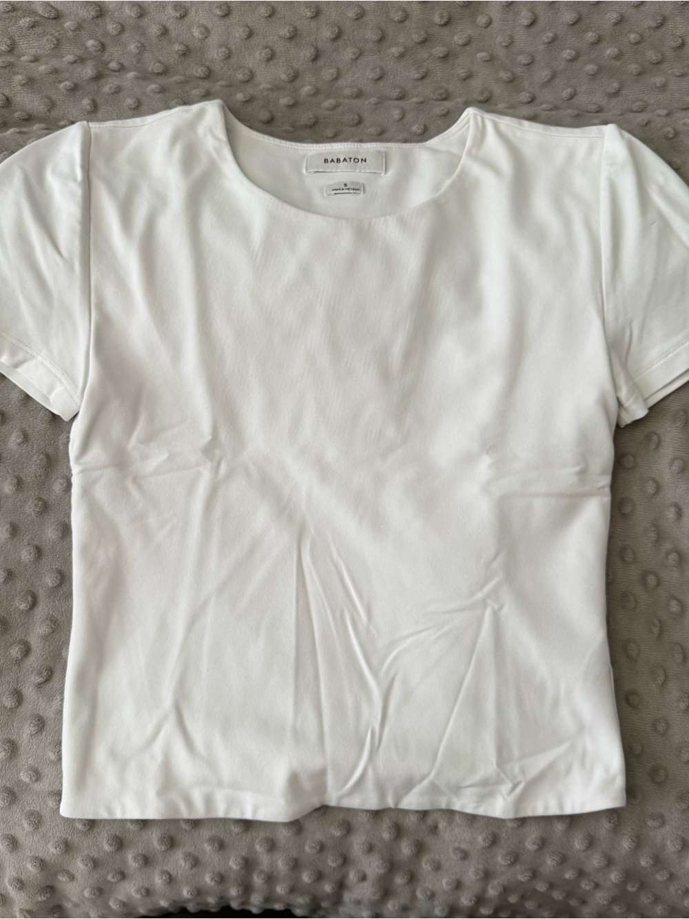 Babaton White Crewneck Short Sleeve Tee
